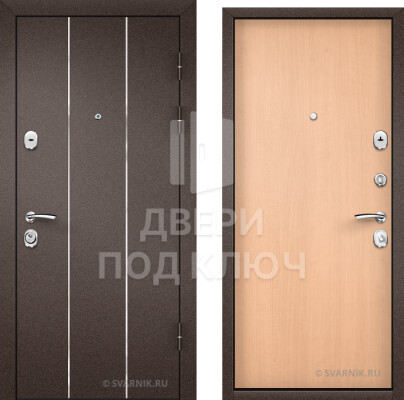 Готовая металлическая входная дверь эконом класса в коттедж ДПК-2878