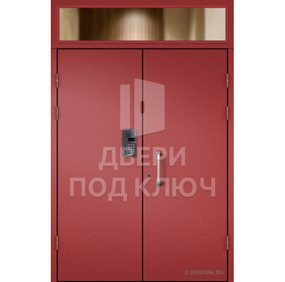 Входная металлическая дверь в дом с домофоном и фрамугой в подъезд, цена ДПК-13832