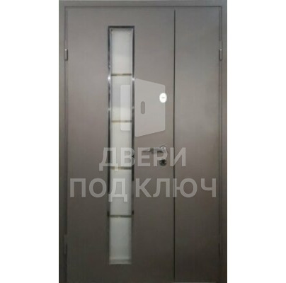 Полуторная недорогая дверь с отделкой МДФ ДПК-11198