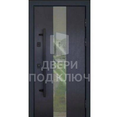 Парадная однопольная дверь с остеклением в частный дом ДПК-11218